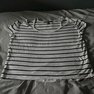 White House Black Market Striped Short Sleeve Tee